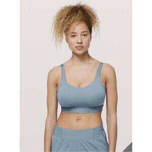 Lululemon Womens Size 36B Fine Form Bra Utility Blue Padded Sports Racerback